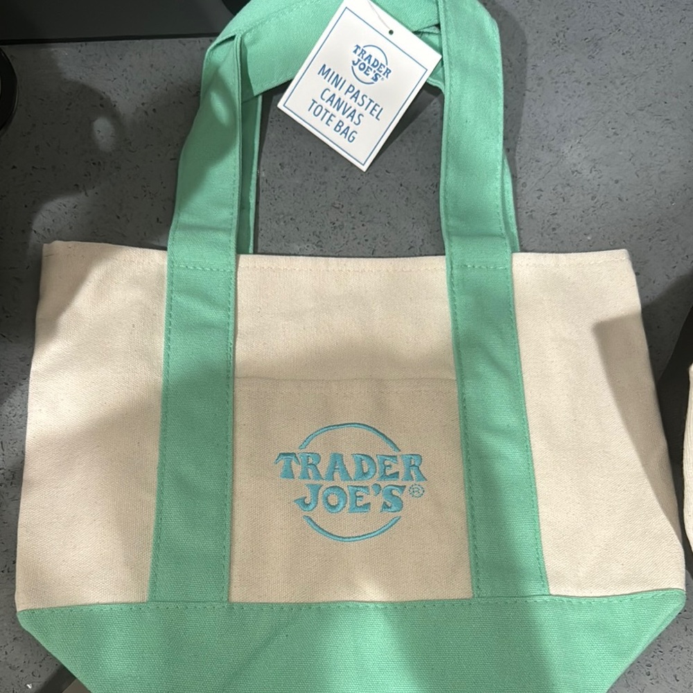 Green & Cream Trader Joe’s mini Tote Bag
